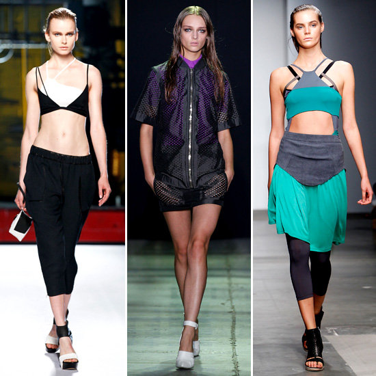 Sporty mesh and colorblock details abounded on the runways at Helmut Lang, Alexander Wang, and VPL.
Sporty mesh and colorblock details abounded on the runways at Helmut Lang, Alexander Wang, and VPL.