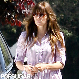 Jessica Biel accessorized with her engagement ring.
Jessica Biel accessorized with her engagement ring.