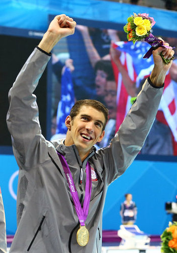 Michael Phelps took the podium with his record setting 19th Olympic medal.
Michael Phelps took the podium with his record setting 19th Olympic medal.