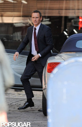 Brad Pitt Debuts a Shiner on Set With Michael Fassbender Brad Pitt Debuts a Shiner on Set With Michael Fassbender