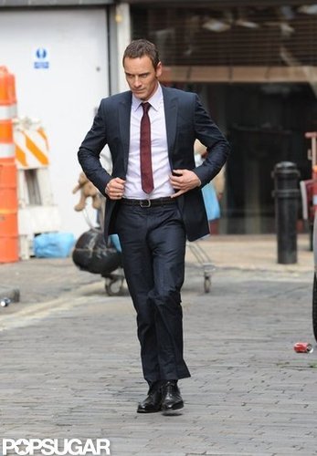 Brad Pitt Debuts a Shiner on Set With Michael Fassbender Brad Pitt Debuts a Shiner on Set With Michael Fassbender