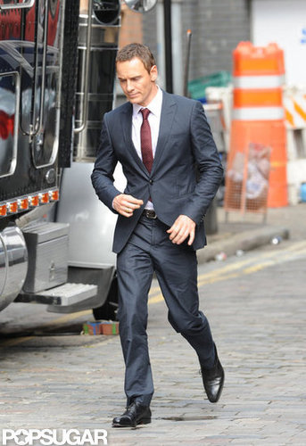 Brad Pitt Debuts a Shiner on Set With Michael Fassbender Brad Pitt Debuts a Shiner on Set With Michael Fassbender