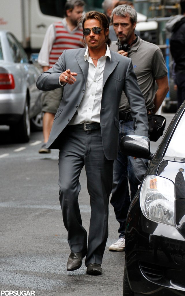 Brad Pitt Wears a Ponytail For a Working Weekend Brad Pitt Wears a Ponytail For a Working Weekend