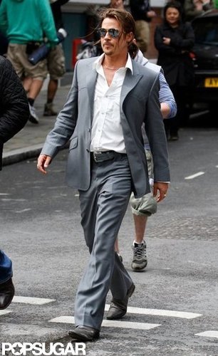 Brad Pitt Wears a Ponytail For a Working Weekend Brad Pitt Wears a Ponytail For a Working Weekend