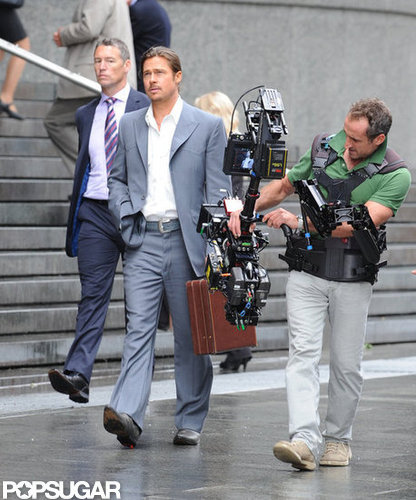 Brad Pitt Wears a Ponytail For a Working Weekend Brad Pitt Wears a Ponytail For a Working Weekend