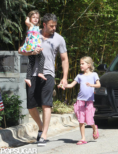 Ben Affleck walked with Violet and Seraphina Affleck.
Ben Affleck walked with Violet and Seraphina Affleck.
