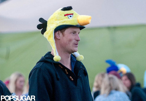 Prince Harry played ping-pong.
Prince Harry played ping-pong.