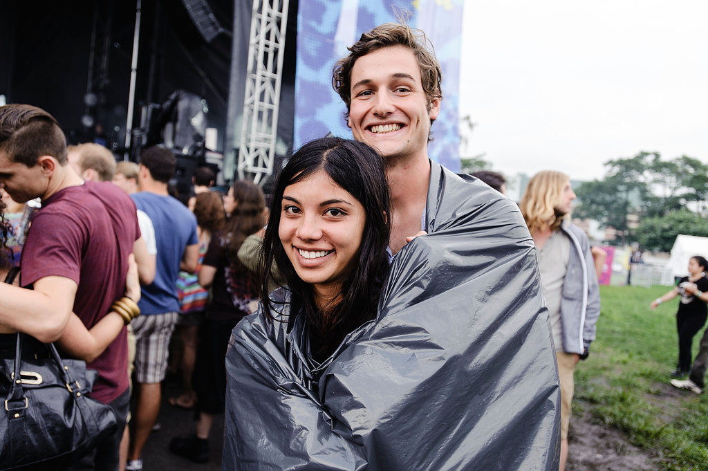 A pair of concertgoers cozied up in a blanket at the Catalpa Festival at Randall's Island in New York City.
A pair of concertgoers cozied up in a blanket at the Catalpa Festival at Randall's Island in New York City.