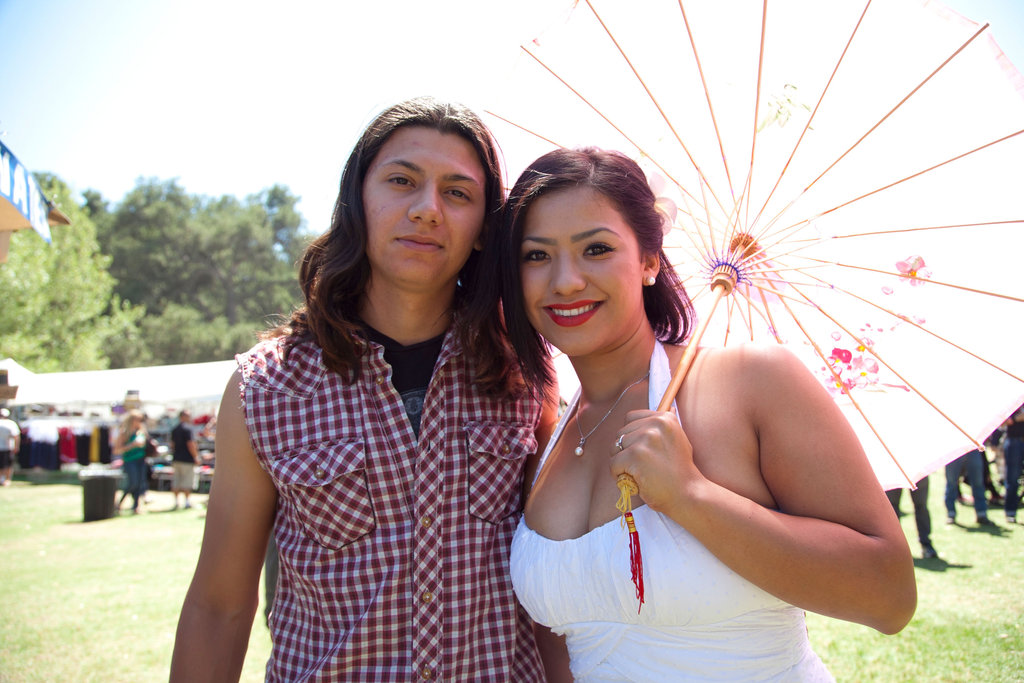This pair posed during The Hootenanny music festival in Orange, CA.
This pair posed during The Hootenanny music festival in Orange, CA.