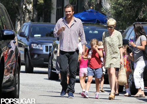 Matilda Ledger held hands with mom Michelle Williams and Jason Segel in LA.
Matilda Ledger held hands with mom Michelle Williams and Jason Segel in LA.