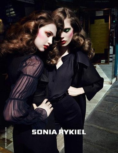 Evening glamour and drama reigned in Sonia Rykiel's Fall 2012 ads.
Evening glamour and drama reigned in Sonia Rykiel's Fall 2012 ads.