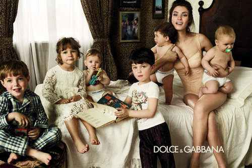 All in the family for Dolce & Gabbana's children's clothing campaign.
All in the family for Dolce & Gabbana's children's clothing campaign.
