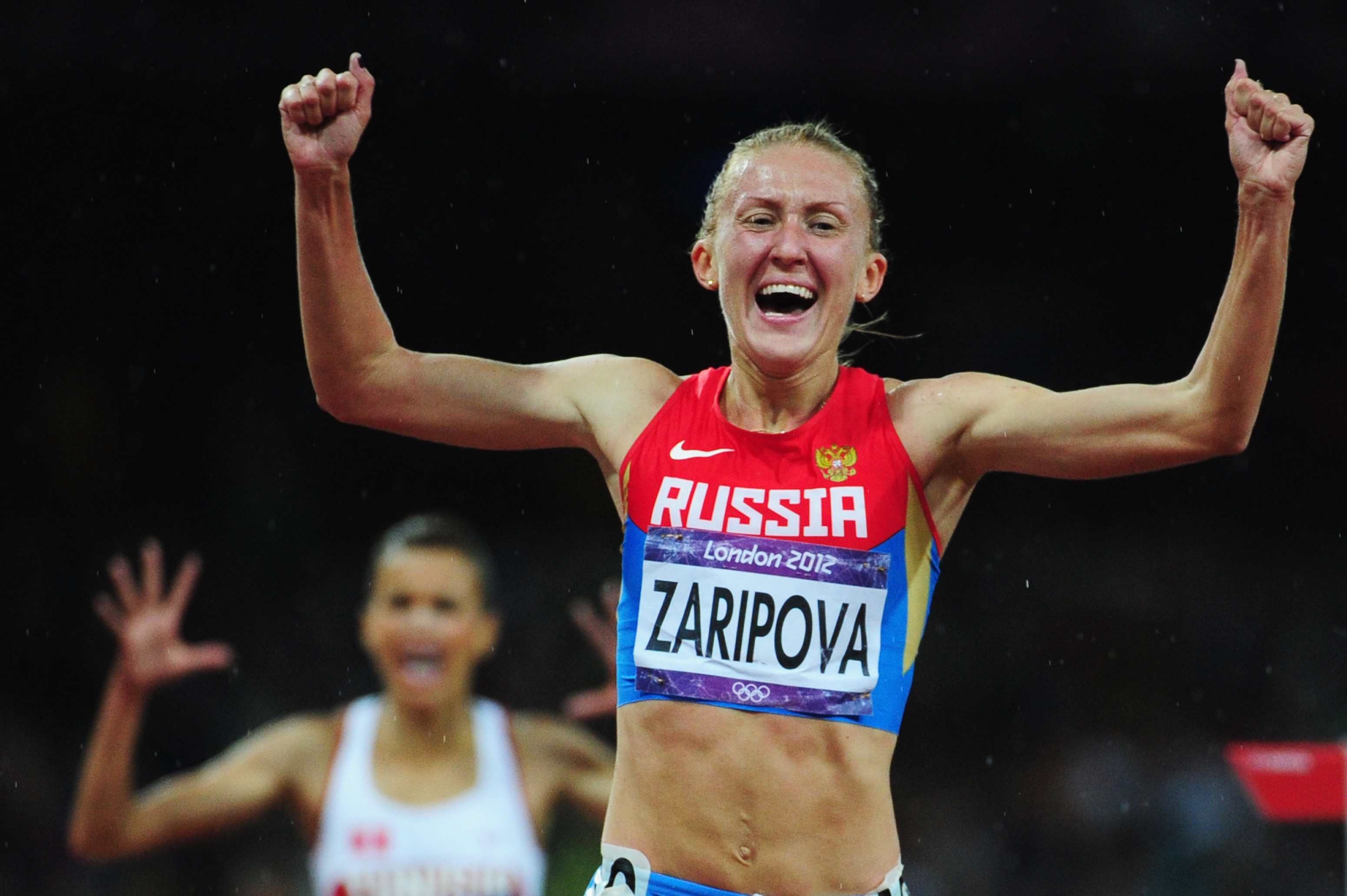 Russian runner Yuliya Zaripova was overwhelmed with joy after Say ...