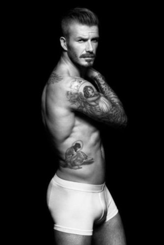 David Beckham posed in his underwear.
David Beckham posed in his underwear.