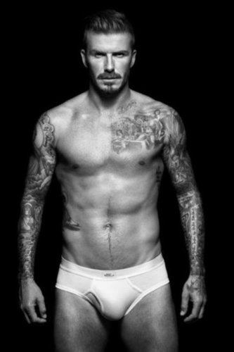 David Beckham wore just undies.
David Beckham wore just undies.