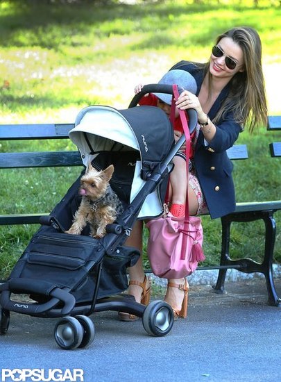 Miranda Kerr brought Flynn and Frankie to a park. Miranda Kerr brought Flynn and Frankie to a park.