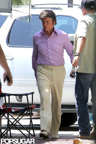 Michael Douglas wore a wig on the set of Behind the Candelabra.
Michael Douglas wore a wig on the set of Behind the Candelabra.