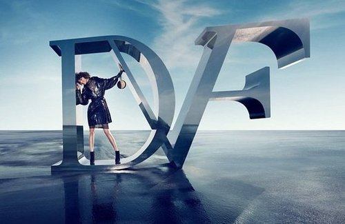 Logos (loud and clear) are a mainstay theme of Diane von Furstenberg's Fall campaign.
Logos (loud and clear) are a mainstay theme of Diane von Furstenberg's Fall campaign.