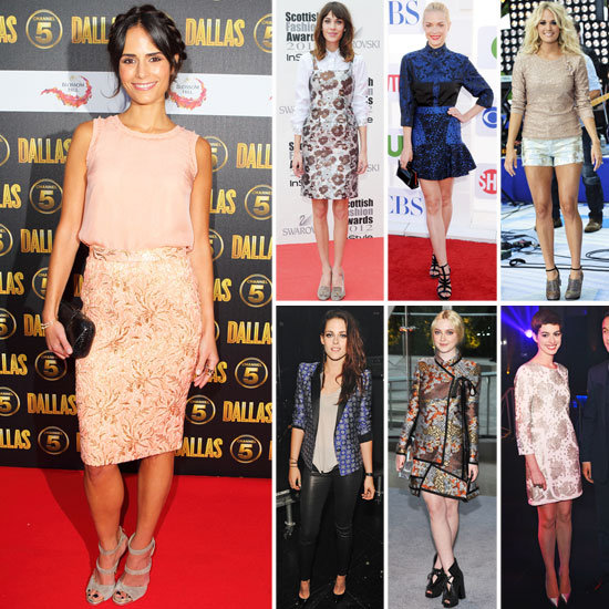 7 Days, 7 Ways: How Celebs Take on Fall's Brocade Obsession 7 Days, 7 Ways: How Celebs Take on Fall's Brocade Obsession