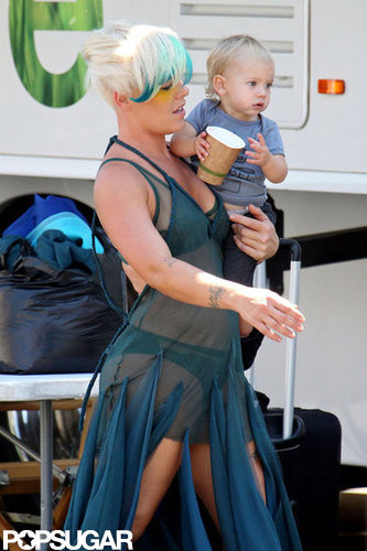 Pink shot her music video.
Pink shot her music video.
