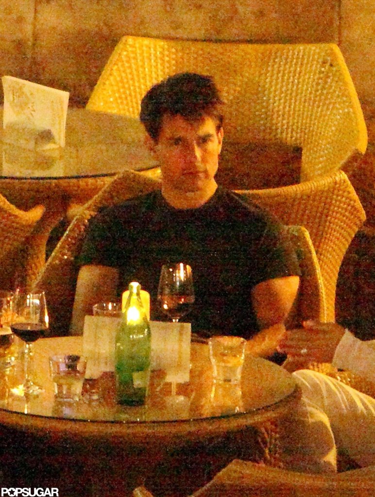 A disheveled and tired-looking Tom Cruise had a late night drink with friends at a bar in Hvar. A disheveled and tired-looking Tom Cruise had a late night drink with friends at a bar in Hvar.