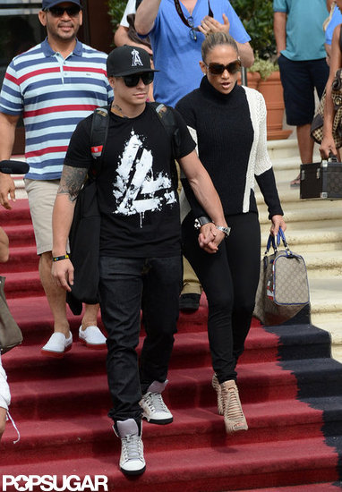 Jennifer Lopez and Casper Smart held hands in Miami.
Jennifer Lopez and Casper Smart held hands in Miami.