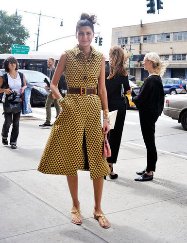 Giovanna Battaglia worked an all-over print and a ladylike silhouette.
Giovanna Battaglia worked an all-over print and a ladylike silhouette.