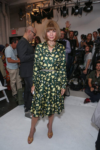 It's always a treat to spot Anna Wintour at the shows, and for Altuzarra, the Vogue editor in chief wore a green-and-yellow printed dress.
It's always a treat to spot Anna Wintour at the shows, and for Altuzarra, the Vogue editor in chief wore a green-and-yellow printed dress.