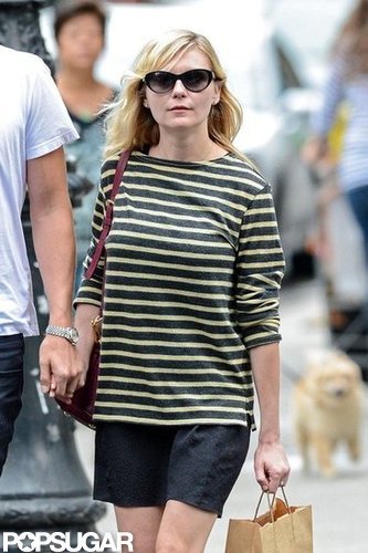 Kirsten Dunst wore a striped dress out in NYC.
Kirsten Dunst wore a striped dress out in NYC.