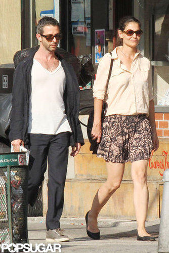 Katie Holmes Shares a City Day With Pal Jeremy Strong Katie Holmes Shares a City Day With Pal Jeremy Strong