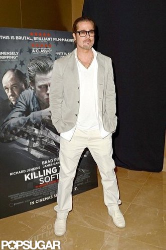 Brad Bitt attended a screening of his Killing Them Softly in London.
Brad Bitt attended a screening of his Killing Them Softly in London.