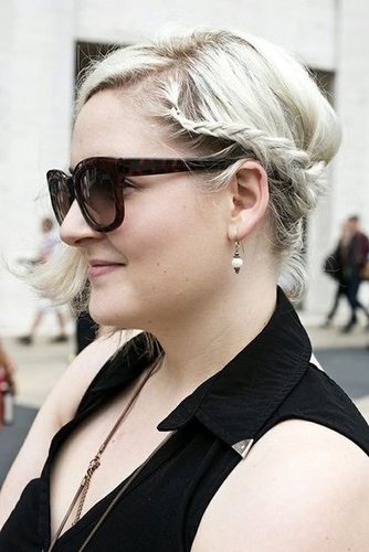 Platinum blond hair got amplified with an asymmetrical braided updo.
Photo by Caroline Voagen Nelson
Platinum blond hair got amplified with an asymmetrical braided updo.
Photo by Caroline Voagen Nelson