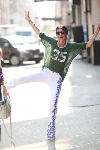 Leandra Medine showed off her printed pants and sporty Isabel Marant tee.
Source: Greg Kessler
Leandra Medine showed off her printed pants and sporty Isabel Marant tee.
Source: Greg Kessler