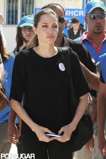 Angelina Jolie was in Jordan to visit the Al Zaatari refugee camp. Angelina Jolie was in Jordan to visit the Al Zaatari refugee camp.