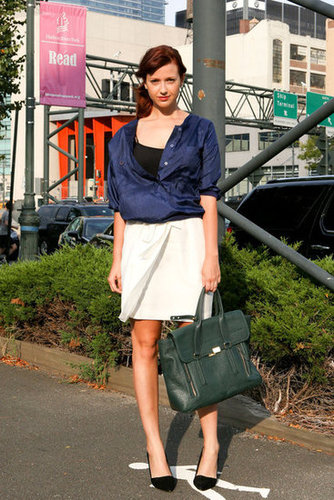 Fashionologie's Christina Perez opted for understated and totally chic.
Fashionologie's Christina Perez opted for understated and totally chic.