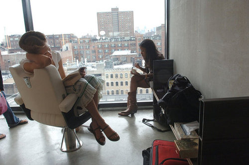 This model found a comfy chair to get some reading done before the Boudicca Spring 2006 fashion show during Olympus Fashion Week.
This model found a comfy chair to get some reading done before the Boudicca Spring 2006 fashion show during Olympus Fashion Week.