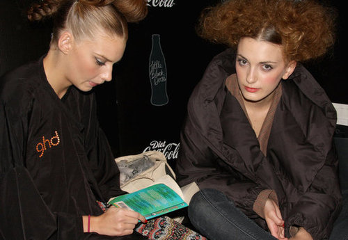 Ben Elton's High Society was the book this model chose to dive into backstage at the 2009 Diet Coca-Cola Little Black Dress Show in Sydney.
Ben Elton's High Society was the book this model chose to dive into backstage at the 2009 Diet Coca-Cola Little Black Dress Show in Sydney.