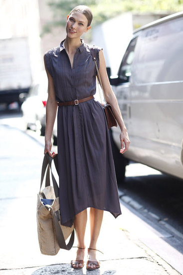 Karlie Kloss looked breezy between shows in a sundress and flat sandals.
Source: Greg Kessler
Karlie Kloss looked breezy between shows in a sundress and flat sandals.
Source: Greg Kessler