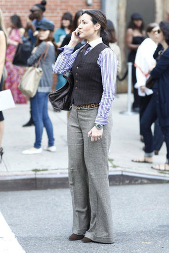 Channeling Diane Keaton's Annie Hall look in tailored menswear staples.
Source: Greg Kessler
Channeling Diane Keaton's Annie Hall look in tailored menswear staples.
Source: Greg Kessler