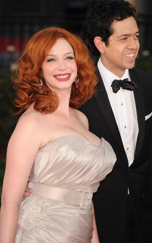 Christina Hendricks wore a belted dress.
Christina Hendricks wore a belted dress.