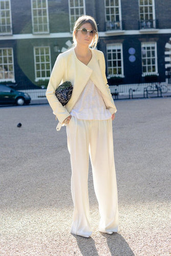 Just because it's cooler outside doesn't mean you have to adhere to a darker dress palette — we're loving the use of flirty pastels against a relaxed silhouette.
Just because it's cooler outside doesn't mean you have to adhere to a darker dress palette — we're loving the use of flirty pastels against a relaxed silhouette.