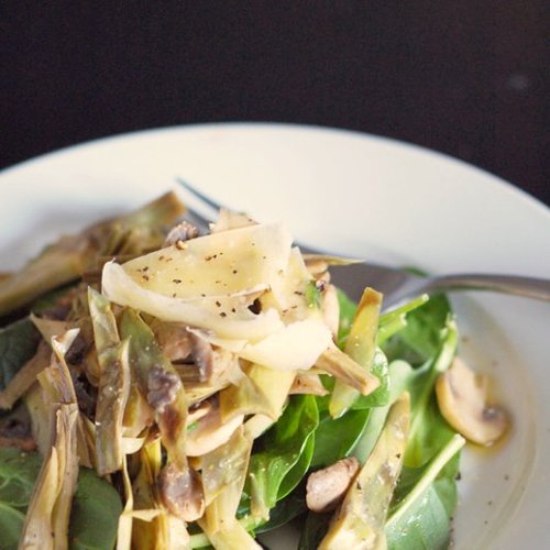Warm Artichoke and Mushroom Salad