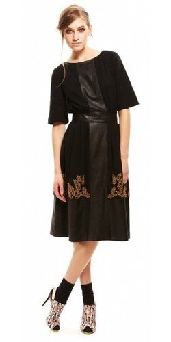 beaded feather combo dress - knitwear - fall - shop