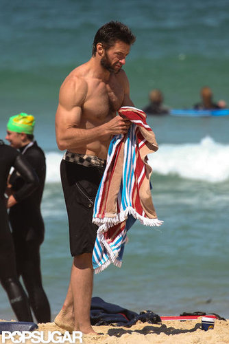 Hugh Jackman showed off his muscular physique during a beach day in Sydney this September.
Hugh Jackman showed off his muscular physique during a beach day in Sydney this September.