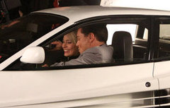 Margot Robbie, Leonardo DiCaprio And Martin Scorsese On Set Of The Wolf Of Wall Street