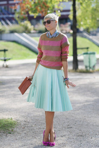 A sweet mix of stripes and pastels got even sweeter via bow-adorned pumps.
A sweet mix of stripes and pastels got even sweeter via bow-adorned pumps.