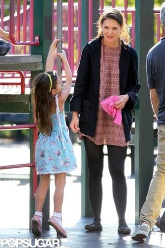 Katie Holmes played around with Suri at the playground.
Katie Holmes played around with Suri at the playground.