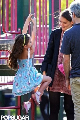 Katie Holmes watched over Suri while she played on the playground.
Katie Holmes watched over Suri while she played on the playground.