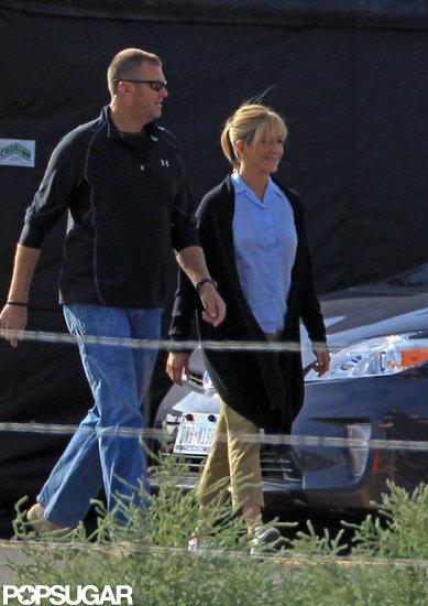 Jennifer Aniston walked onto the set of We're the Millers in New Mexico. Jennifer Aniston walked onto the set of We're the Millers in New Mexico.