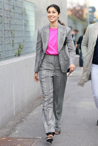Assert your girlier side á la Caroline Issa with a pink pop against a plaid-print pantsuit.
Source: Greg Kessler
Assert your girlier side á la Caroline Issa with a pink pop against a plaid-print pantsuit.
Source: Greg Kessler